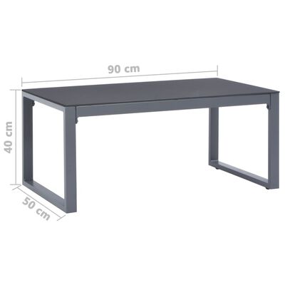 vidaXL コーヒーテーブル 90x50x40 cm アルミ製