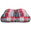 vidaXL パレットクッション レッドチェック柄 50x40x12 cm ファブリック