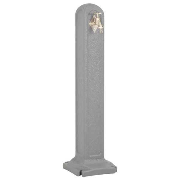 vidaXL ガーデン水栓柱 蛇口付き ライトグレー ストーン調