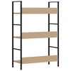 vidaXL 3段 ブックシェルフ オーク 60x27.6x90.5cm エンジニアリングウッド