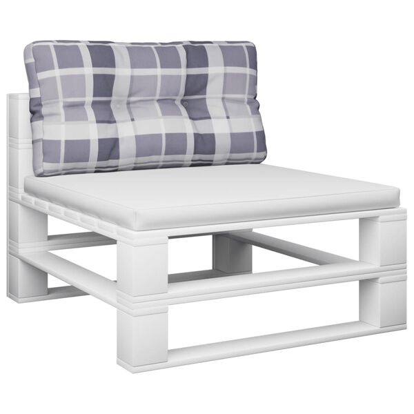 vidaXL パレットクッション グレーチェック柄 80x40x12 cm ファブリック