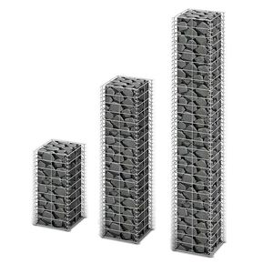 vidaXL ガビオン3点セット 亜鉛メッキ鋼線製
