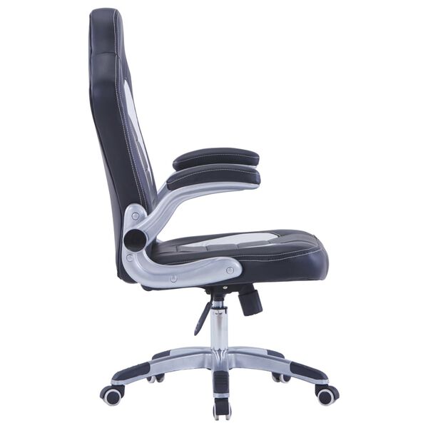 vidaXL ゲーミングチェア 合成皮革製 ブラック