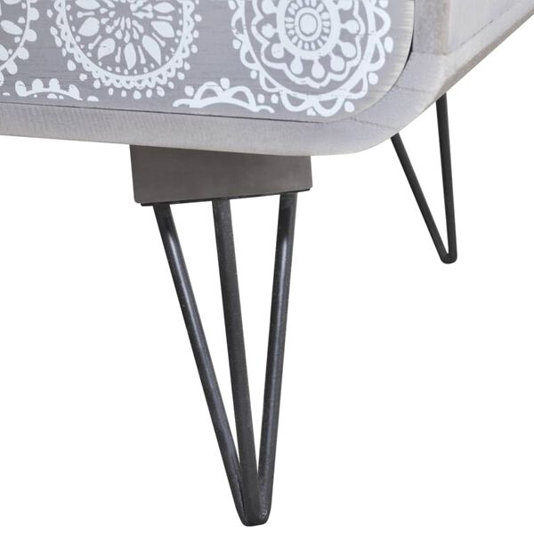 vidaXL サイドキャビネット 引き出し3段付き グレー