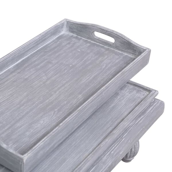 vidaXL コーヒーテーブル グレー 90 x 50 x 40 cm マホガニー無垢材