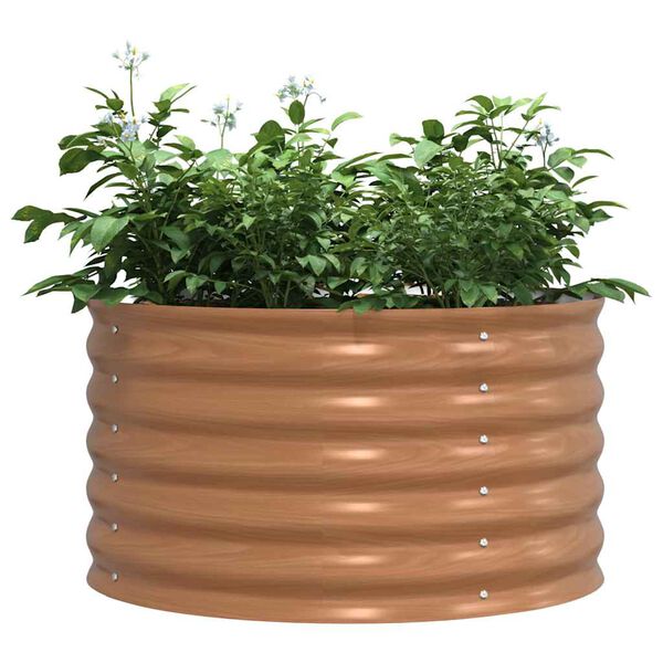 vidaXL ガーデンレイズドベッド ブラウン 80 x 80 x 44 cm スチール