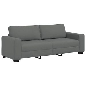 vidaXL 3人掛けソファ ダークグレー 220x77x82 cm ファブリック