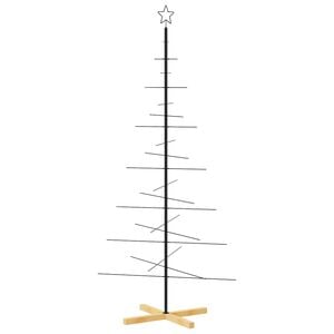 vidaXL 金属製クリスマスツリー 木製ベース付き ブラック 180cm
