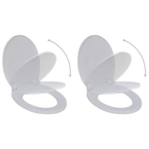 vidaXL ソフトクローズリッド付き便座 2点セット プラスチック ホワイト