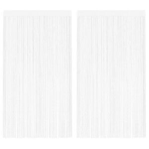 vidaXL ストリングカーテン 2点 140x250cm ホワイト