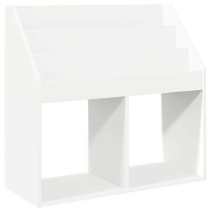 vidaXL 子供用本棚 ストレージ付き ホワイト 72.5 x 29.5 x 69 cm エンジニアードウッド