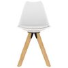 vidaXL ダイニングチェア 4点 ホワイト PP＆ブナ無垢材