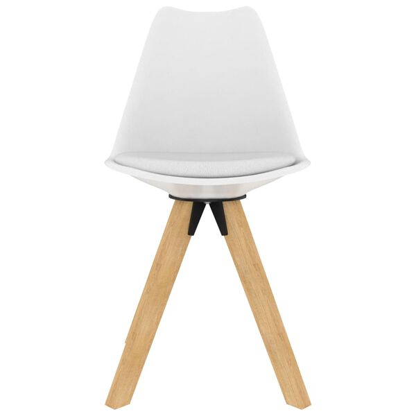 vidaXL ダイニングチェア 4点 ホワイト PP＆ブナ無垢材