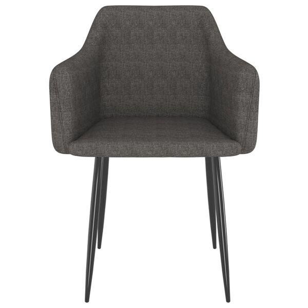 vidaXL ダイニングチェア 2点セット ダークグレー 布張り