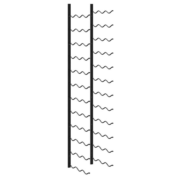 vidaXL 壁掛けワインラック 72本 2点 ブラック 鉄製