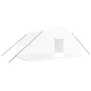 vidaXL スチールフレーム温室（白）24㎡ 6x4x2.85m