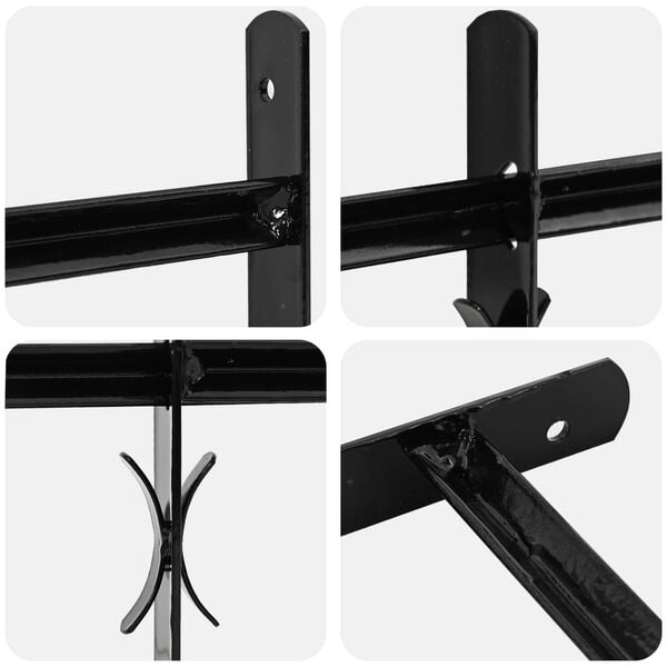 vidaXL ウィンドウグリル ブラック 176 x 30 cm 粉体塗装スチール