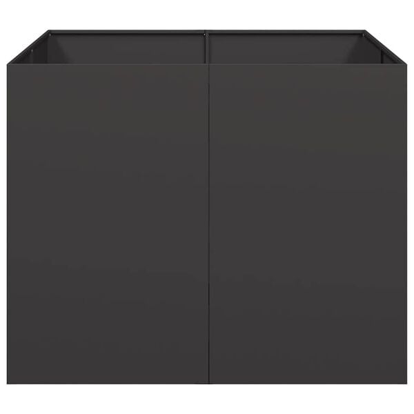 vidaXL プランター ブラック 100x100x80 cm スチール
