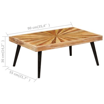 vidaXL コーヒーテーブル マンゴー無垢材 90x55x36cm