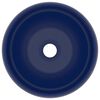 vidaXL ラグジュアリー 洗面器 丸型 マットダークブルー 40x15cm セラミック製
