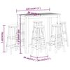 vidaXL ガーデンバーセット 7点セット アカシア無垢材