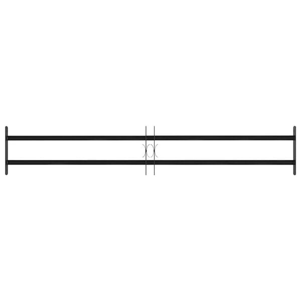 vidaXL ウィンドウグリル ブラック 176 x 30 cm 粉体塗装スチール