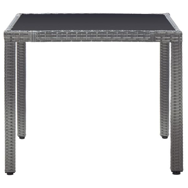 vidaXL 屋外ダイニング5点セット ポリラタン製 グレー