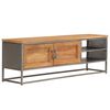 vidaXL TVキャビネット 再生チーク材＆スチール 120x30x40cm