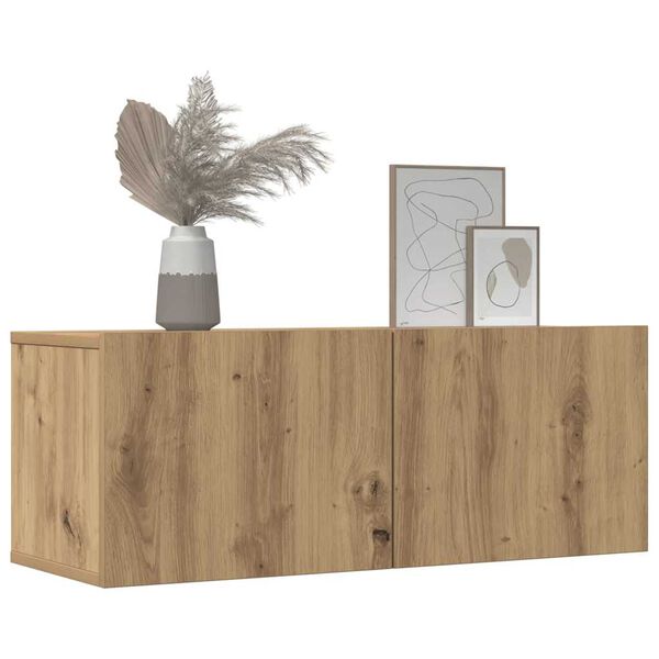 vidaXL 2ピース 壁掛けテレビキャビネットセット アーティシャンオーク 80x30x30 cm