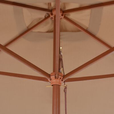 vidaXL 屋外用パラソル 木製ポール付き 200x300 cm トープ (灰褐色)