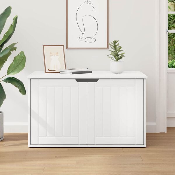 vidaXL キャットハウス ホワイト 85 x 55 x 50.5 cm エンジニアリングウッド