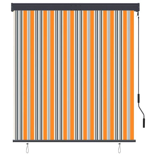 vidaXL 屋外用ローラーブラインド 140x250cm イエロー＆ブルー