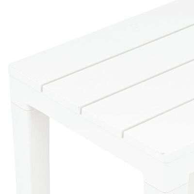 vidaXL ガーデンテーブル ベンチ2点付き プラスチック製 ホワイト