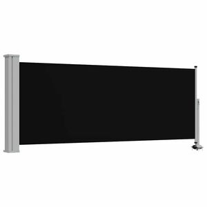 vidaXL パティオ用 引き込み式サイドオーニング100x300cm ブラック