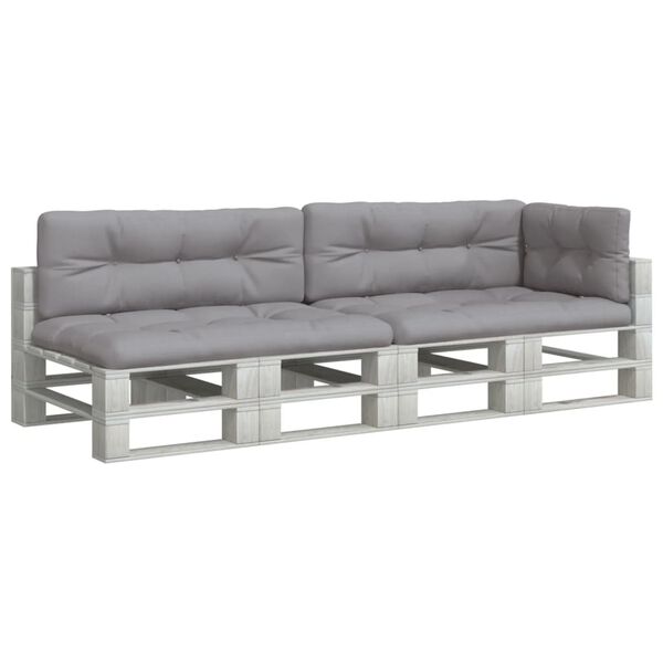 vidaXL パレットクッション 5点 グレー ファブリック