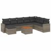 vidaXL ガーデンソファ9点セット クッション付き ポリラタン製 グレー