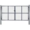 vidaXL メッシュガーデンゲート 亜鉛メッキ鋼 300x175 cm グレー
