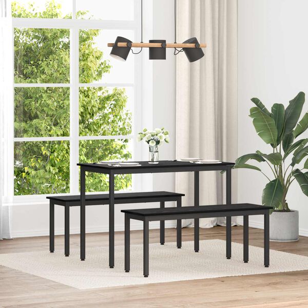 vidaXL ベンチ ブラックオーク 110 x 35 x 45 cm エンジニアリングウッド