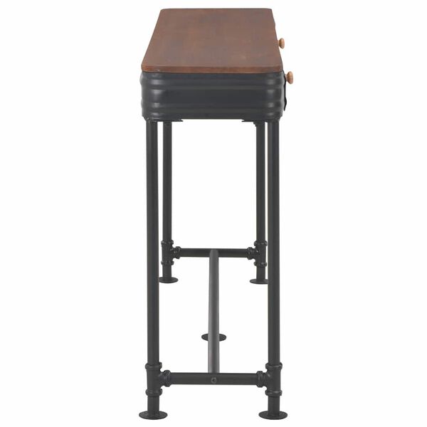 vidaXL コンソールテーブル 引き出し2点付き 120x30x75cm モミ無垢材