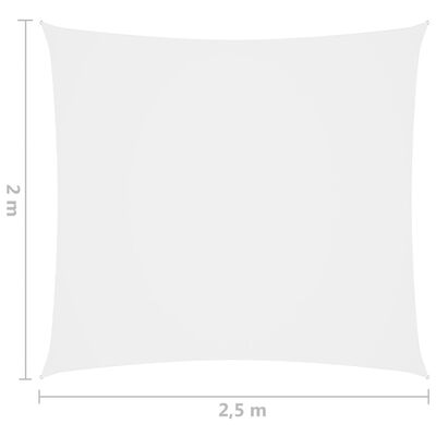 vidaXL サンシェードセイル 2x2.5m 長方形 オックスフォード生地 ホワイト