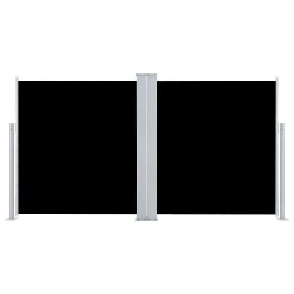vidaXL 引き込み式サイドオーニング 120x600cm ブラック