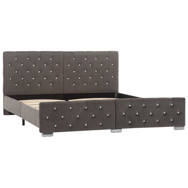 vidaXL ベッドフレーム グレー 布製 160x200cm