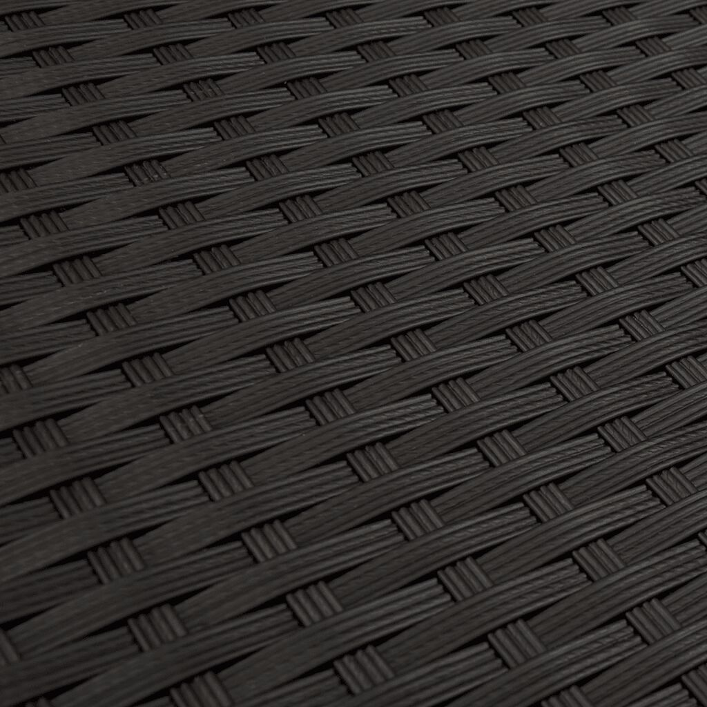 vidaXL 屋外ソファ5点セット クッション付き ブラック ポリラタン製