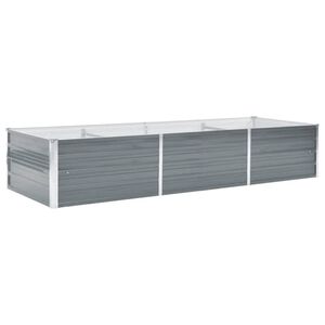 vidaXL ガーデンレイズドベッド 240x80x45cm 亜鉛メッキスチール グレー