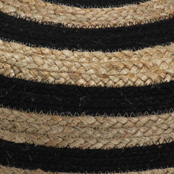vidaXL 手作り 厚手クッション 40x45cm ジュート製 ブラック
