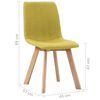 vidaXL ダイニングチェア 4点 布製 イエロー