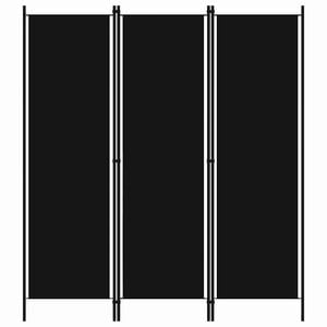 vidaXL 間仕切り 3枚パネル ブラック 150x180cm