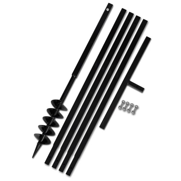 vidaXL グラウンドドリル ハンドル付き 100mm 延長チューブ 5m スチール