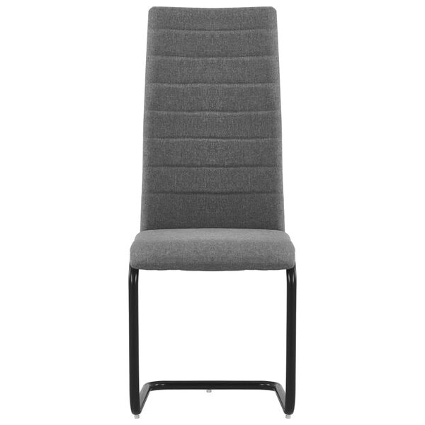 vidaXL カンチレバーダイニングチェア 2点 ライトグレー 布製