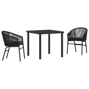 vidaXL ガーデンダイニングセット 5 pcs ブラック 粉体塗装スチール